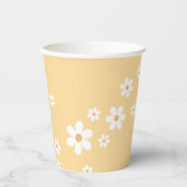 Retro Daisy yellow boho Baby shower Papieren Bekers (Voorkant)