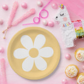 Retro daisy yellow boho paper borden papieren bordje (Feest)