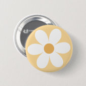 Retro daisy yellow boho ronde button 5,7 cm (Voorkant /achterkant)