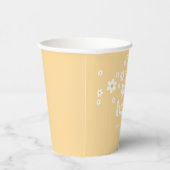 Retro Daisy yellow Oh Baby Paper Cups Papieren Bekers (Rechts)