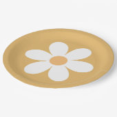 Retro Daisy yellow Paper-Borden Papieren Bordje (Gekanteld)