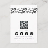 Retro Daisy Zwart-Wit Eenvoudige Bloemen Sieraden Visitekaartje (Achterkant)