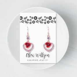 Retro Daisy Zwart-Wit Eenvoudige Bloemen Sieraden Visitekaartje