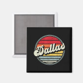 Retro Dallas Home State Cool 70s Style Sunset Mann Magneet (Voorkant / Achterkant)