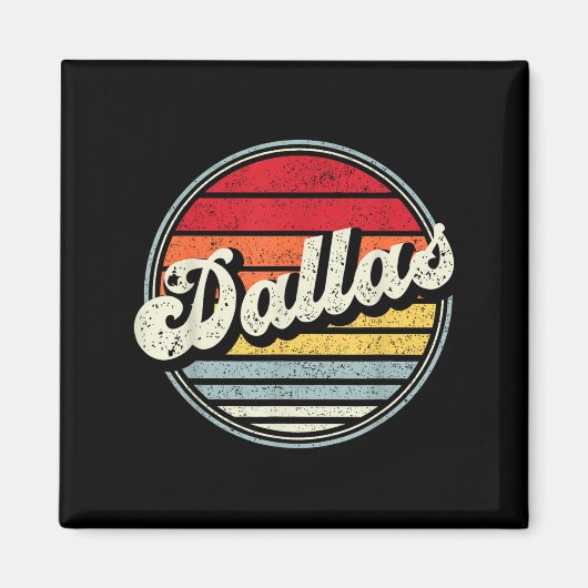 Retro Dallas Home State Cool 70s Style Sunset Mann Magneet (Voorkant)