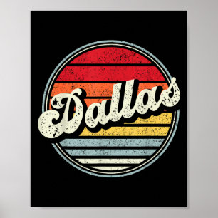 Retro Dallas Home State Cool 70s Style Sunset Mann Poster