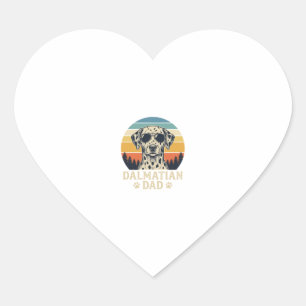 Retro Dalmatische Vader Hond Liefhebber Design_1 Hart Sticker
