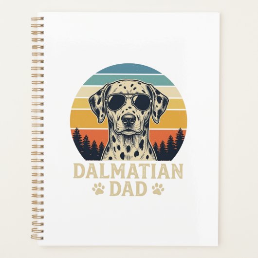Retro Dalmatische Vader Hond Liefhebber Design_1 Planner (Voorkant)
