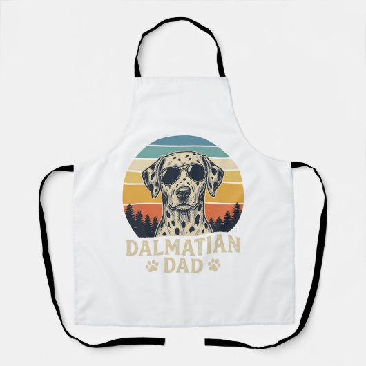 Retro Dalmatische Vader Hond Liefhebber Design_1 Schort (Voorkant)