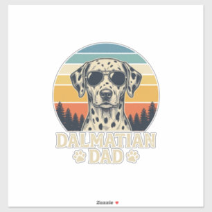 Retro Dalmatische Vader Hond Liefhebber Ontwerp_1 Sticker