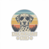 Retro Dalmatische Vader Hond Liefhebber Ontwerp_1 Sticker (Voorkant)