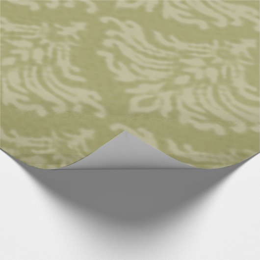 Retro  Damask Brocade Sage Green Cadeaupapier (Hoek)
