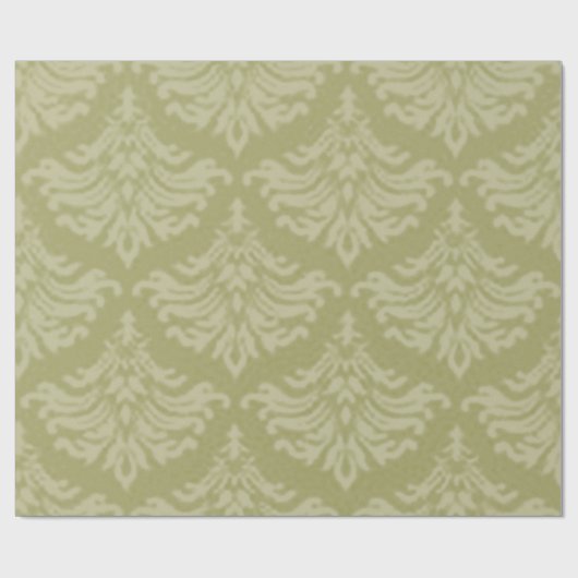 Retro  Damask Brocade Sage Green Cadeaupapier (Vlak)