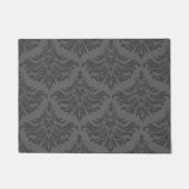Retro Damask Brocade Steel Charcoal Gray Deurmat (Voorkant)