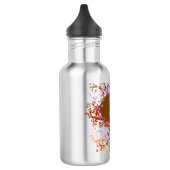 Retro Damask Patroon met Monogram Letter F Waterfles (Links)