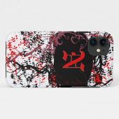 Retro Damask Patroon met Monogram Letter N Case-Mate iPhone Case (Achterkant (horizontaal))