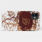 Retro Damask Patroon met Monogram Letter S Case-Mate iPhone Case (Achterkant (horizontaal))