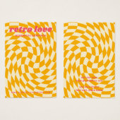 Retro dambord wervelgolf gele oorbel kaart (Voorkant /achterkant)