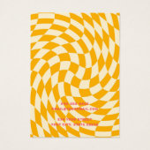 Retro dambord wervelgolf gele oorbel kaart (Achterkant)