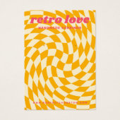 Retro dambord wervelgolf gele oorbel kaart (Voorkant)