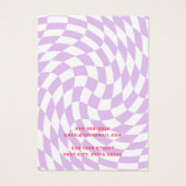 Retro dambord wervelgolf paarse oorbel kaart (Achterkant)