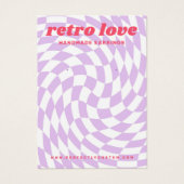 Retro dambord wervelgolf paarse oorbel kaart (Voorkant)