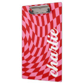 Retro dambord wervelgolf pin rood klembord (Links)