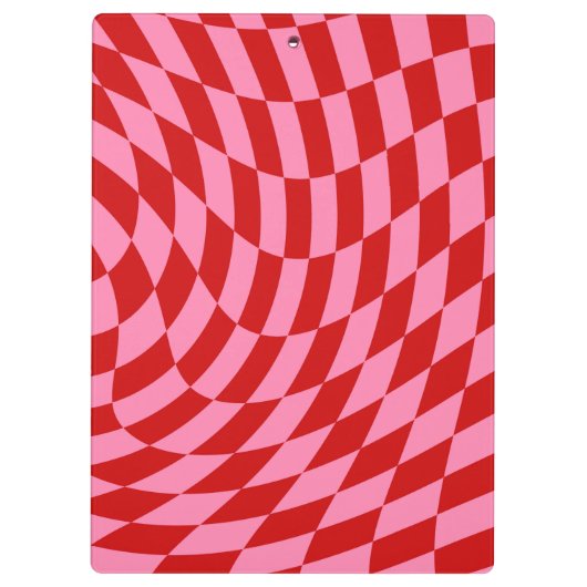 Retro dambord wervelgolf pin rood klembord (Achterkant)