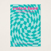 Retro dambord werveling aqua blauw oorbel kaart (Voorkant)