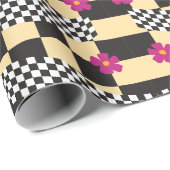 Retro dambordontwerp cadeaupapier (Rol Hoek)