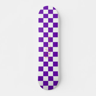 Retro dambordpatroon Paarse Persoonlijk Skateboard