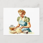 Retro Dame Bakken Briefkaart (Voorkant)