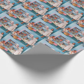 Retro  dame betonpartij cadeaupapier (Hoek)