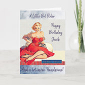 Retro Dame Birthday Card voor hem Kaart (Voorkant)