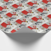 Retro  dame en met honden bedekte partij cadeaupapier (Hoek)