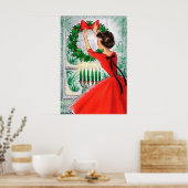  retro dame en poster met een schoorsteendeeg (Keuken)