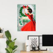  retro dame en poster met een schoorsteendeeg (Thuiskantoor)