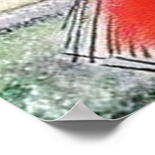  retro dame en poster met een schoorsteendeeg (Hoek)