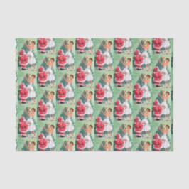 Retro  dame en rap van Santa party Wrapping P Tissuepapier