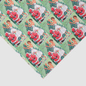 Retro  dame en rap van Santa party Wrapping P Tissuepapier (Detail)