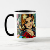 Retro Dame met Boodschappentassen Gepersonaliseerd Mok (Links)