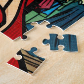 Retro Dame met Boodschappentassen Mid Century Legpuzzel (Zijkant)