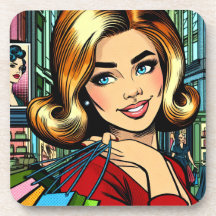 Retro Dame met Boodschappentassen Schetsboek