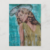 Retro dame Mixed media collage Briefkaart (Voorkant)