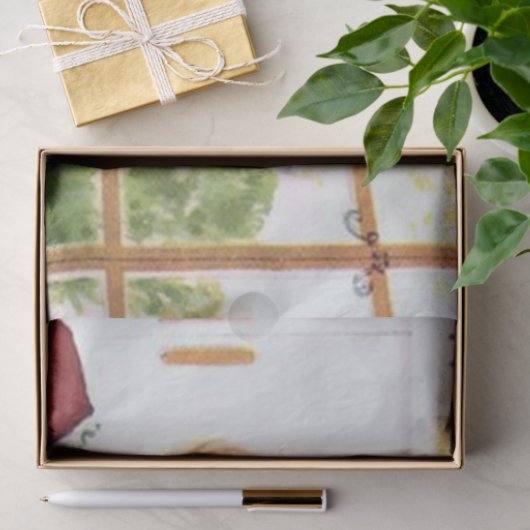 Retro  dame op het keukenfeestje tissuepapier (Geschenk)