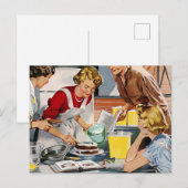  Retro-dames die een kook maken Briefkaart (Voorkant / Achterkant)