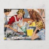  Retro-dames die een kook maken Briefkaart (Voorkant)