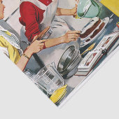  Retro-dames die een kook maken Tissuepapier (Detail)