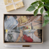  Retro-dames die een kook maken Tissuepapier (Geschenk)