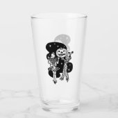 Retro Dames met pompoen Glas (Achterkant)